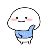 a cartoon character wearing a blue scarf and a sweater .