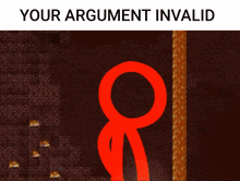 a red circle with the words " your argument invalid " above it