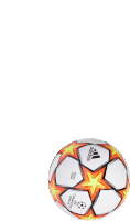 an orange and white adidas soccer ball with a star on it