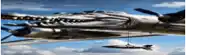 a plane that looks like a crocodile flying in the sky