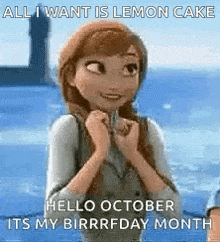 all i want is lemon cake hello october it 's my birrrfday month .