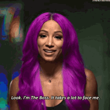 sasha banks im the boss it takes a lot to face me wwe wrestling