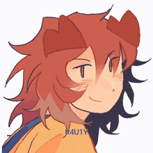 a drawing of a person with the letters r4u1y on the bottom right