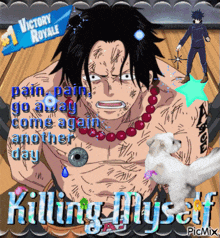 a picture of a man with the words killing myself at the bottom