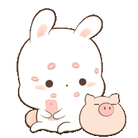 Bunny Little Piggy Sticker