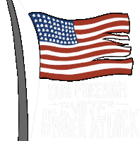 Our Freedom To Vote Is Under Attack American Flag Sticker - Our Freedom To Vote Is Under Attack American Flag Ripped American Flag Stickers