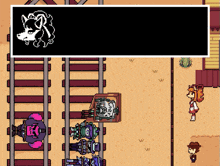 a video game shows a wolf and a girl