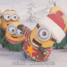 Minions Merry Christmas GIF - Minions Merry Christmas Noel GIFs