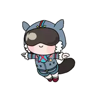 a cartoon drawing of a squirrel wearing a helmet