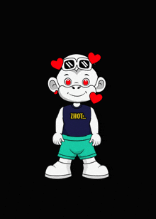 a cartoon character is wearing a shirt that says " hot "
