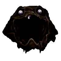 a drawing of a skull with a mouth open
