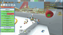 a screenshot of a video game with a bunch of players and a green object in the middle