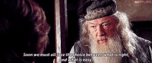 Soon We Must All Face The Choice Between What Is Right, And What Is Easy. GIF - Harrypotter Dumbledore Whatisright GIFs