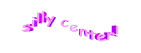 a purple silly center logo on a white background
