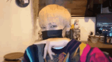 a person wearing a mask covering their face