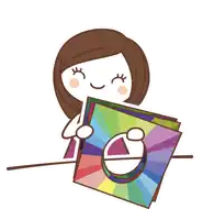 a cartoon drawing of a woman holding a book