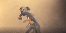 a cartoon man in a suit and tie is running
