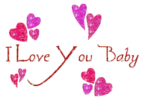 I Love You Baby Heart Sticker - I Love You Baby Heart Glitter Stickers