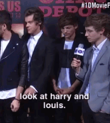 Harry And Louis = Larry Having A Little "Secret" Moment. GIF