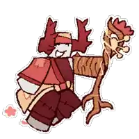 a cartoon character is riding on the back of a giant rooster .