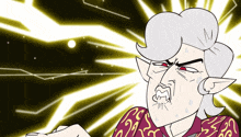 a cartoon drawing of a man with a beard and gray hair