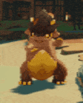 a pixel art drawing of a monster standing on its hind legs .
