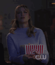 Supergirl Melissa Benoist GIF - Supergirl Melissa Benoist Popcorn GIFs