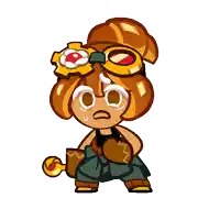 a cartoon character is wearing goggles and holding a sword