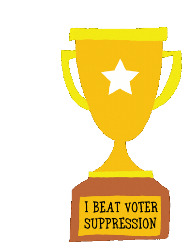 I Beat Voter Suppression Trophy Sticker - I Beat Voter Suppression Voter Suppression Trophy Stickers