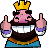 a cartoon king with a crown on his head is giving the middle finger .