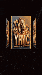 a sign that says ypmc with a tiger head on it