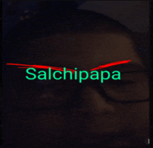 a blurred image of a person with the name salchipapa
