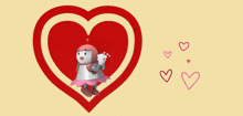 a robot in a heart and the words love you