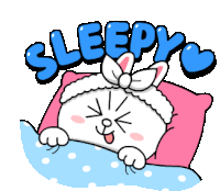 Brown Bear And Cony Rabbit Sleepy Sticker - Brown Bear And Cony Rabbit Sleepy Bedtime Stickers