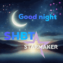 a night sky with a crescent moon and the words good night