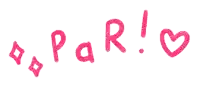 the word par is written in pink letters