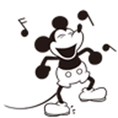 Danser Mickey Sticker - Danser Mickey Noir Et Blanc Stickers