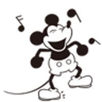 Danser Mickey Sticker - Danser Mickey Noir Et Blanc Stickers