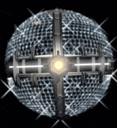 a drawing of a sphere with a yellow center