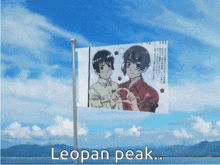 a picture of two anime characters with the words leopan peak written below it
