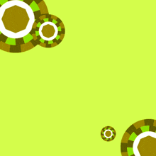 a yellow background with circles and arabic writing