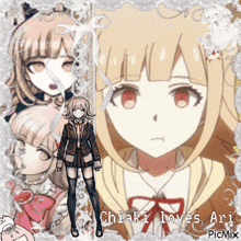 chiaki loves ari is written on a picture of a girl