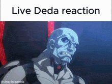 a picture of a bald man with the words live deda reaction above him