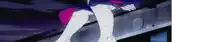 a person with bandaged legs is standing on a building .