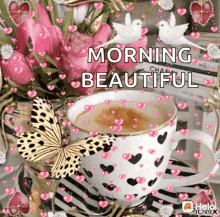 Morning Beautiful Flowers GIF - Morning Beautiful Flowers Butterflies GIFs