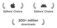 a graphic that says editors choice 200 million downloads