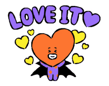 bt21 love it spinning twirling hearts