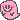 a pixel art illustration of a pink ghost with a smiley face .