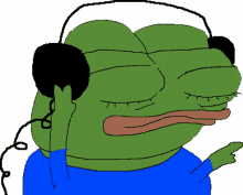 pepe listening to music headphones