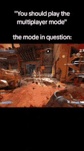 a screenshot of a video game that says you should play the multiplayer mode